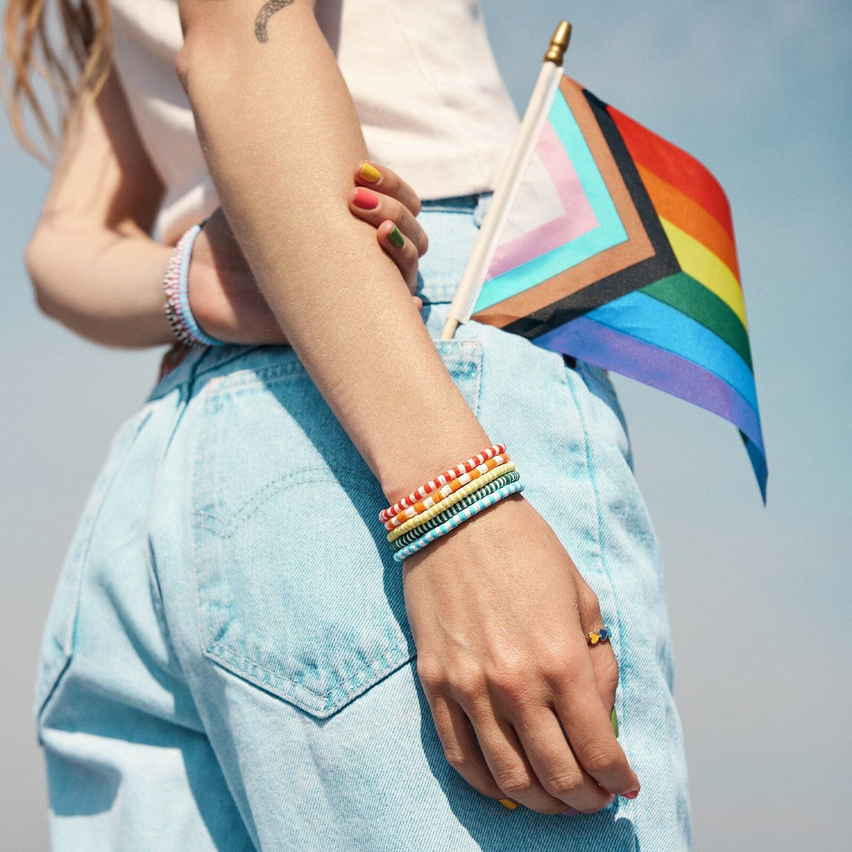 Rainbow Stretch Bracelet Set of 8