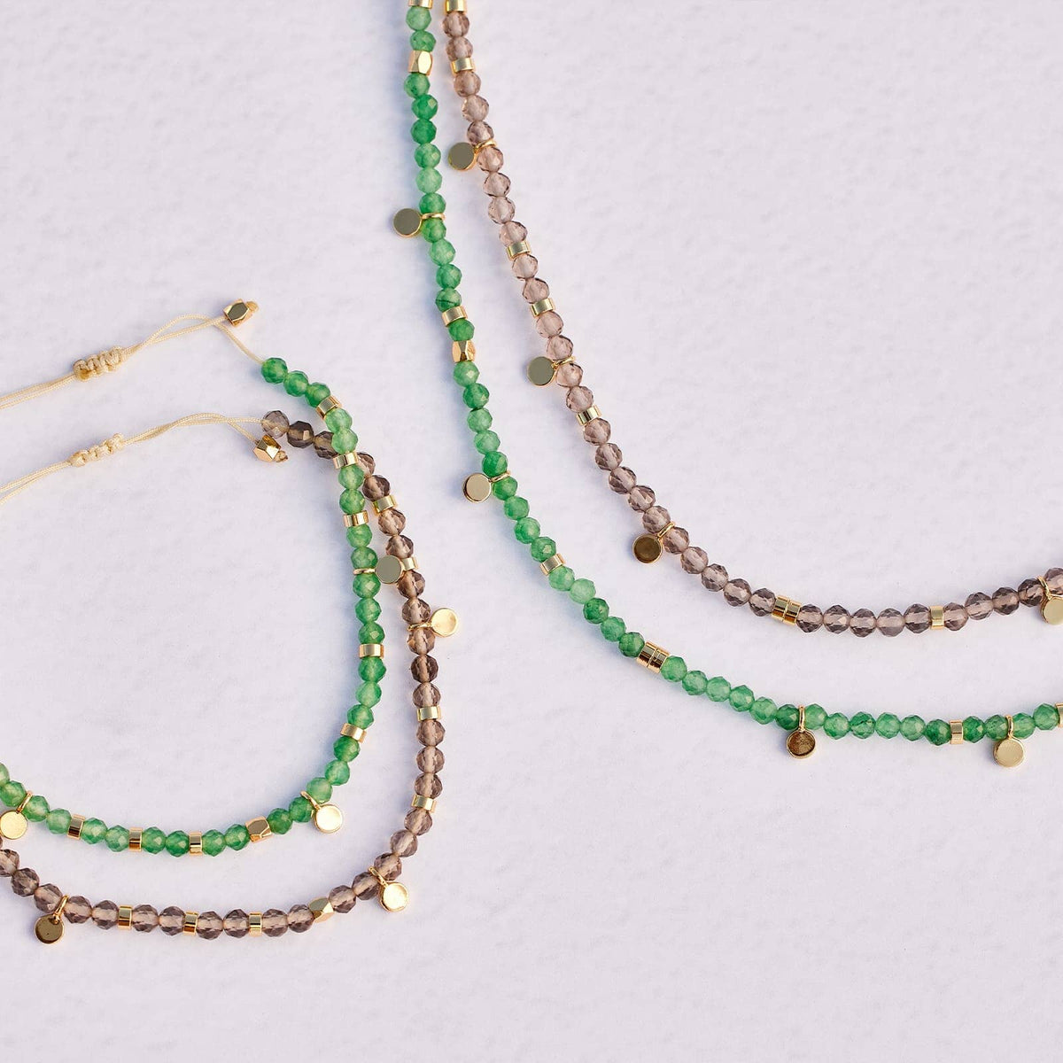 Smokey Quartz Beaded Choker
