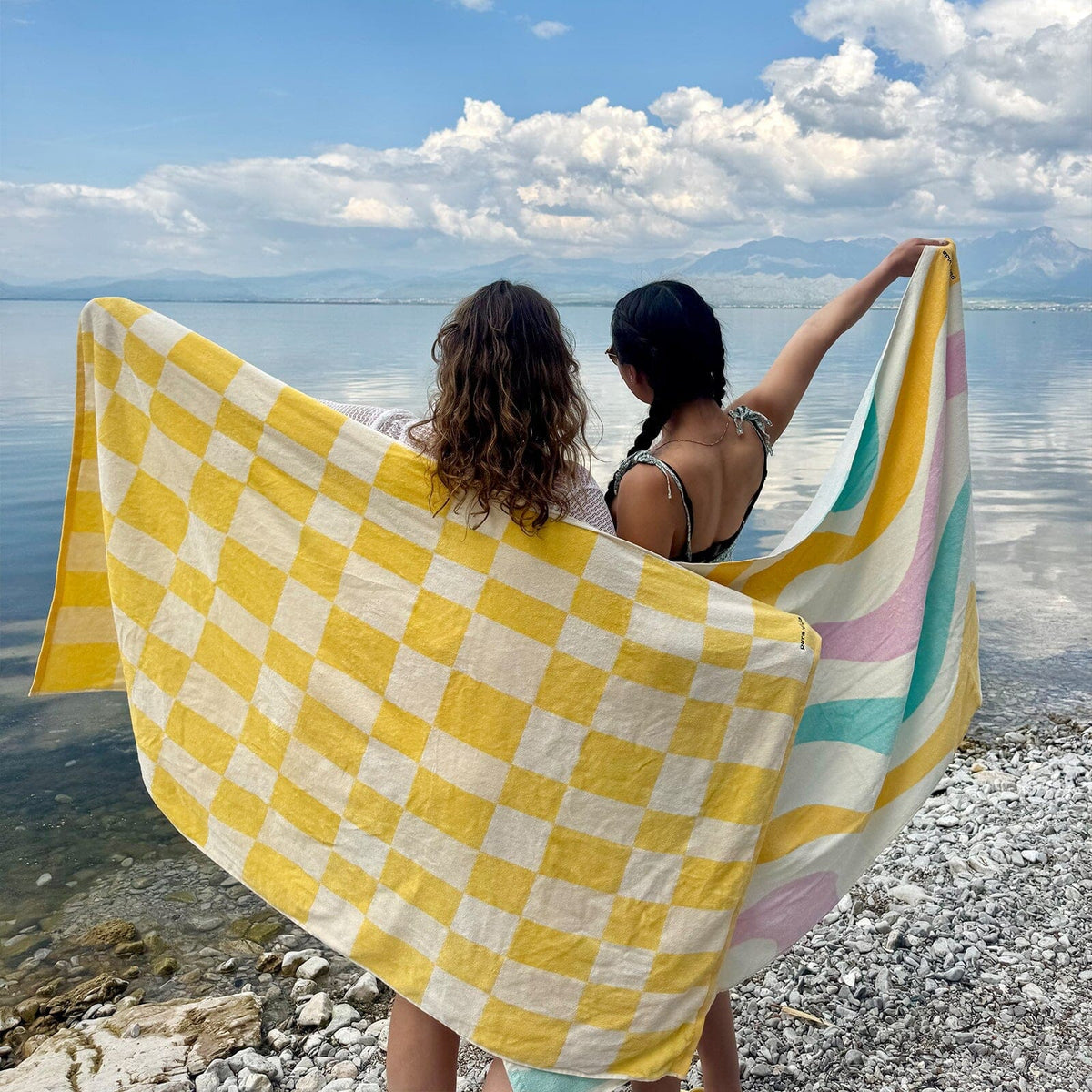 Yellow & White Checkerboard Towel